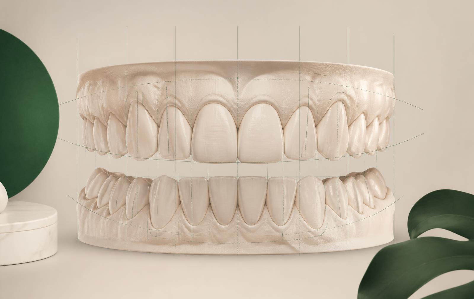 Digital upper and lower dental arch records used to assess tooth position and proportion